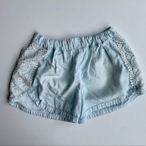 Light Blue Soft Summer Shorts XS Lace